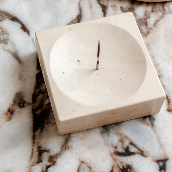 Elegant Ren Incense Holder in Marble - Beige