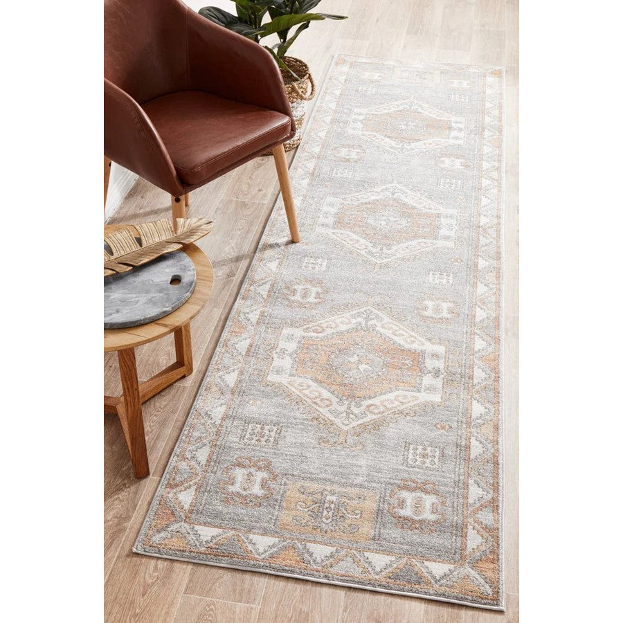 Elegant Round Mayfair Caitlen Grey Runner - 400 x 80cms