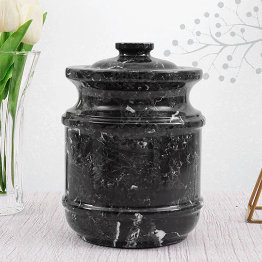 Elegant Silhouette Ornate Classic Urn - Black