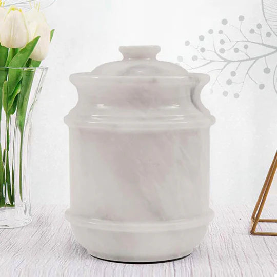 Elegant Silhouette Ornate Classic Urn - White