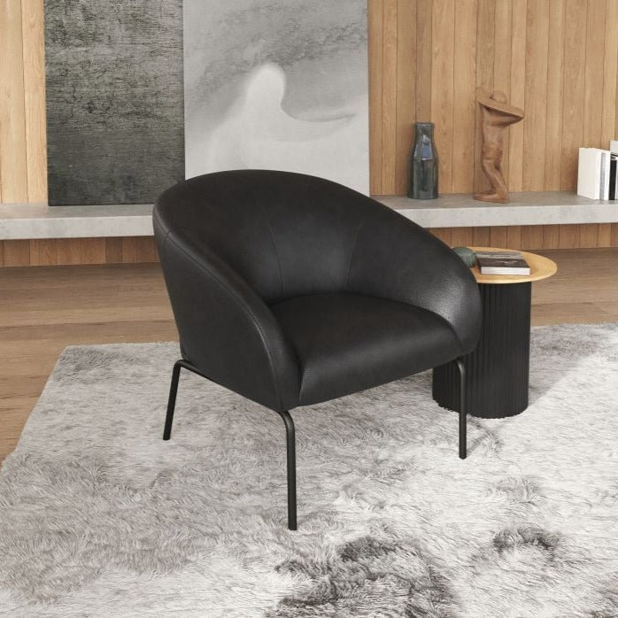 Elegant Single Seater Sofa with Matt Black Legs (Available in 4 Colors)