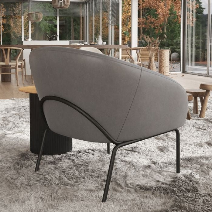 Elegant Single Seater Sofa with Matt Black Legs (Available in 4 Colors)