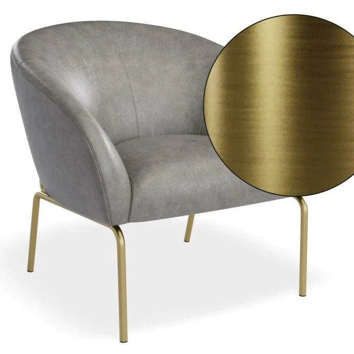 Elegant Single Seater Sofa with Matt Gold Legs (Available in 4 Colors)