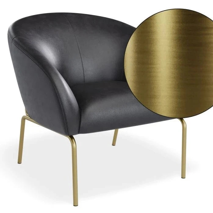 Elegant Single Seater Sofa with Matt Gold Legs (Available in 4 Colors)