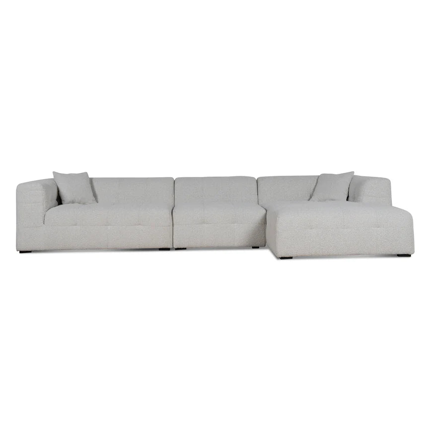 Elegant Style 4-Seater Left Chaise Sofa - Pearl Boucle