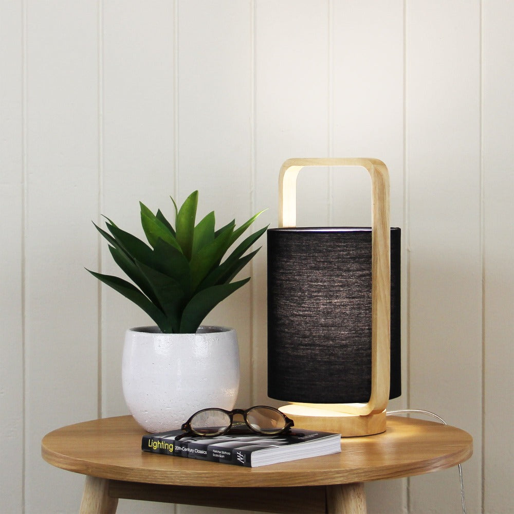 Elegant Timber and Cotton Lamp (Available in 4 Colors)