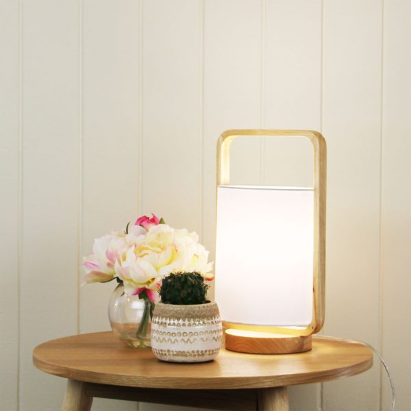 Elegant Timber and Cotton Lamp (Available in 4 Colors)