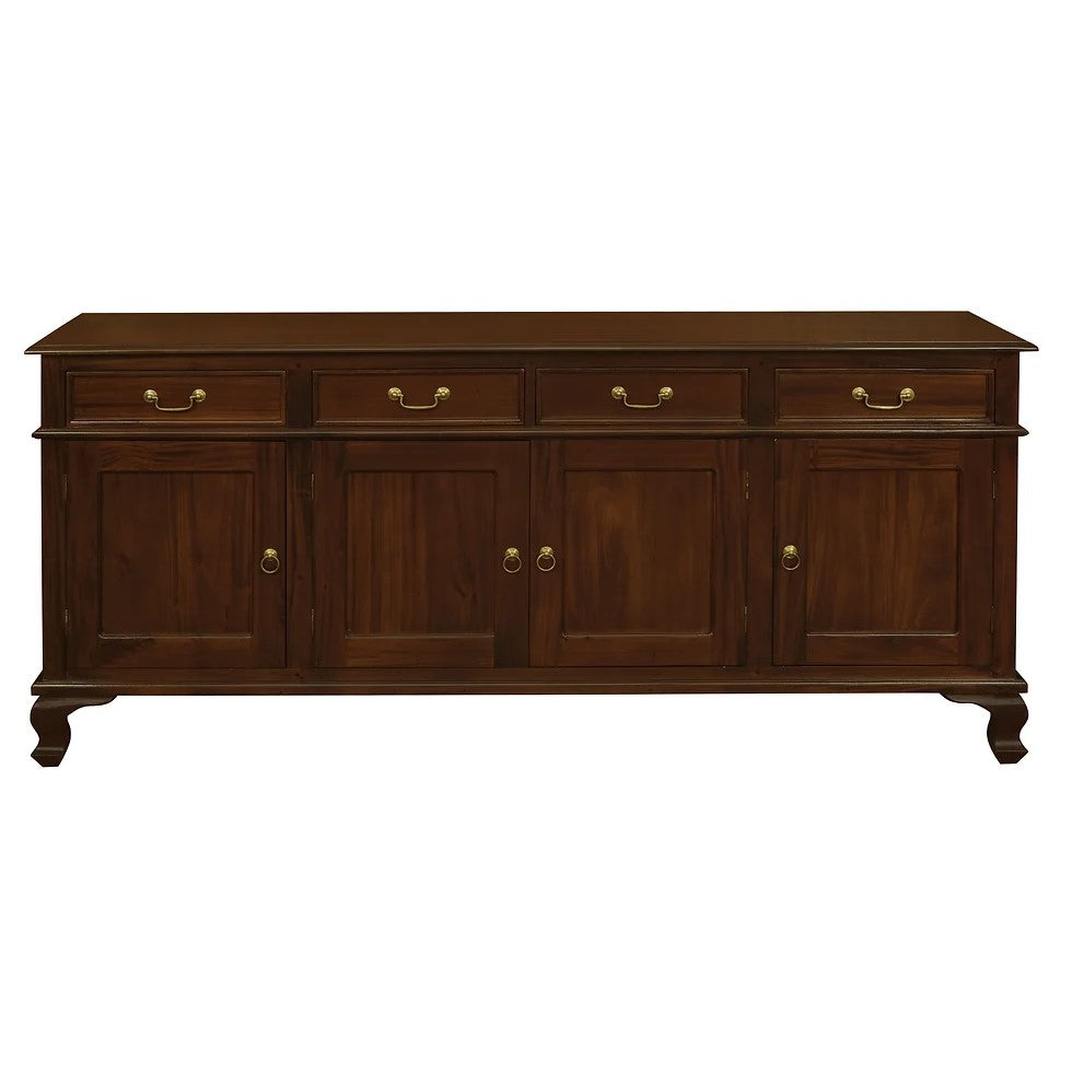 Elegant Utility 4 Door 4 Drawer Buffet Table - Brown