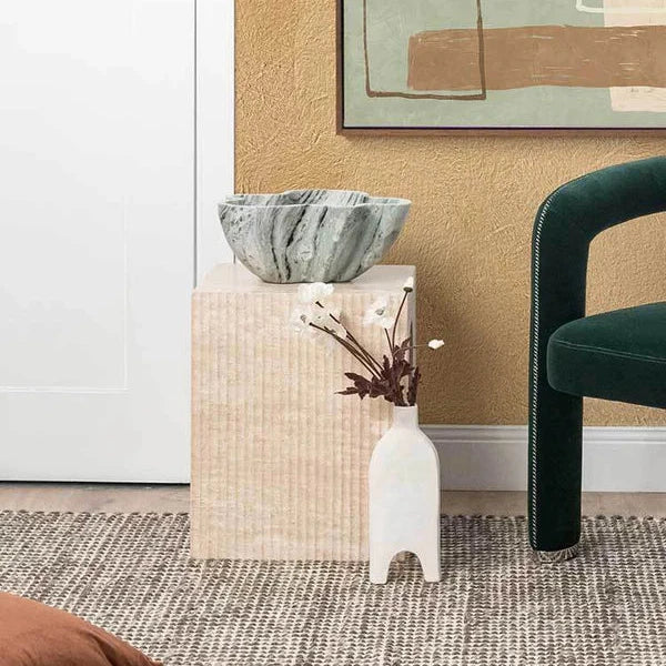 Elegant Verve Decorative Bowl in Marble - Jade Green