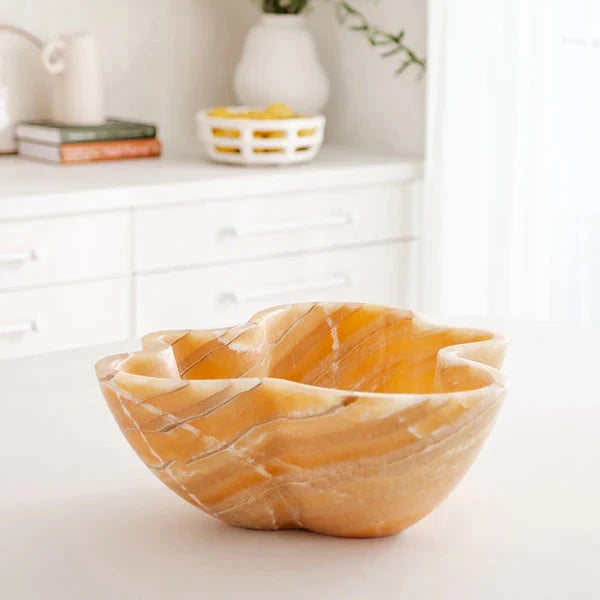 Elegant Verve Decorative Bowl in Marble - Red Onyx
