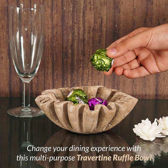 Elegant Wave-Edged Ruffle Fruit Bowl - 15cms