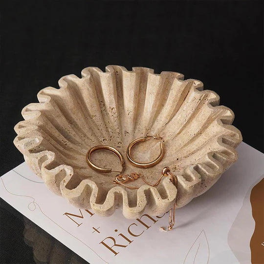 Elegant Wave-Edged Ruffle Fruit Bowl - 20cms