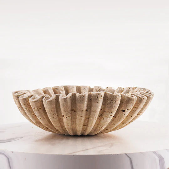 Elegant Wave-Edged Ruffle Fruit Bowl - 25cms
