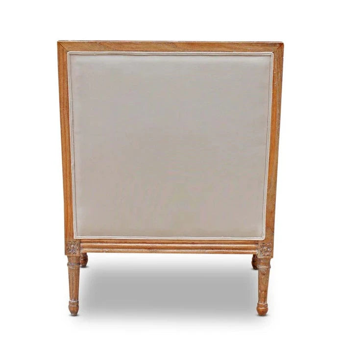 Elegant Wooden Marseille Cushioned Armchair - Weathered Oak