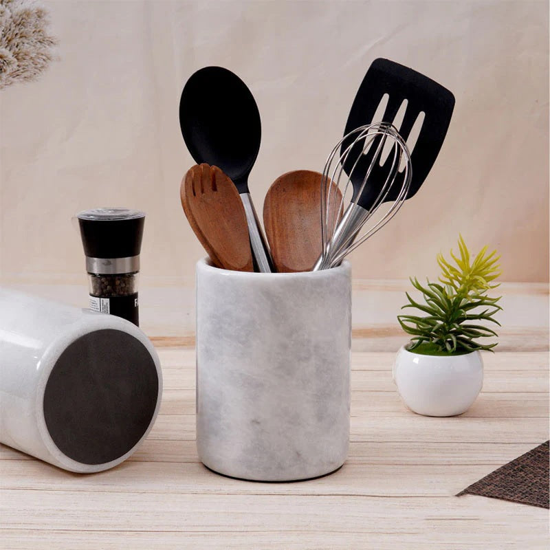Elegantly Handmade Marble Kitchen Utensils Caddy (Available in 4 Colors)