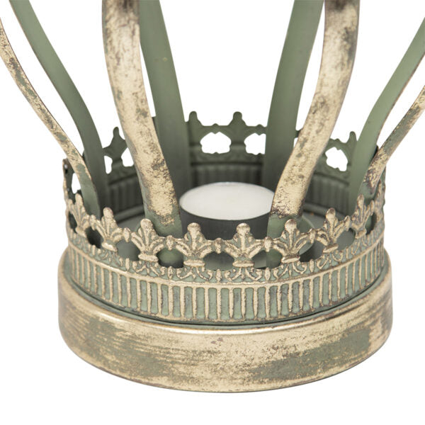 Elementals Ornate Crown Pillar Candleholder - 17.5x24cms