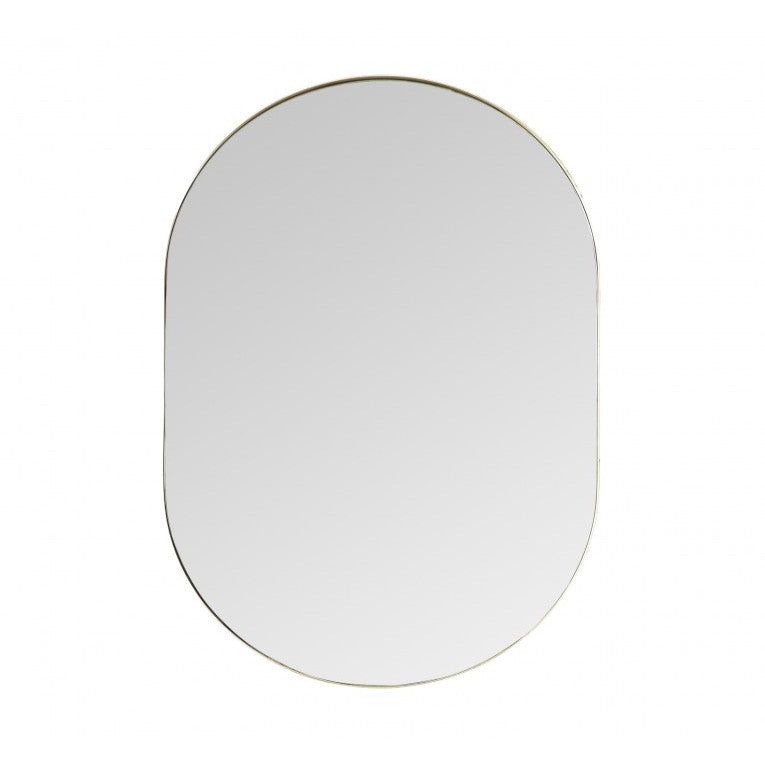 Elliptical Serenity Metal Frame Mirror Champagne 90cms