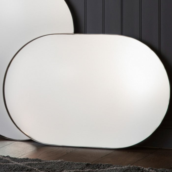 Elliptical Serenity Metal Frame Mirror Champagne 90cms