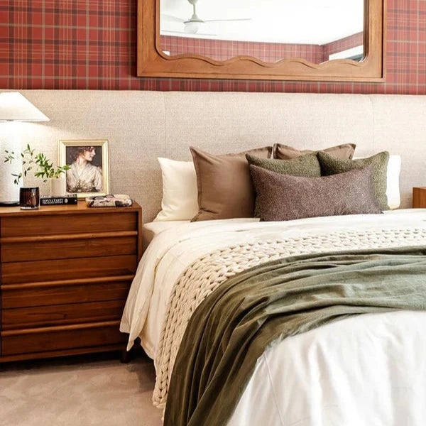 Ember Wood Rectangle Brown Cushion Cover- 80X40cms