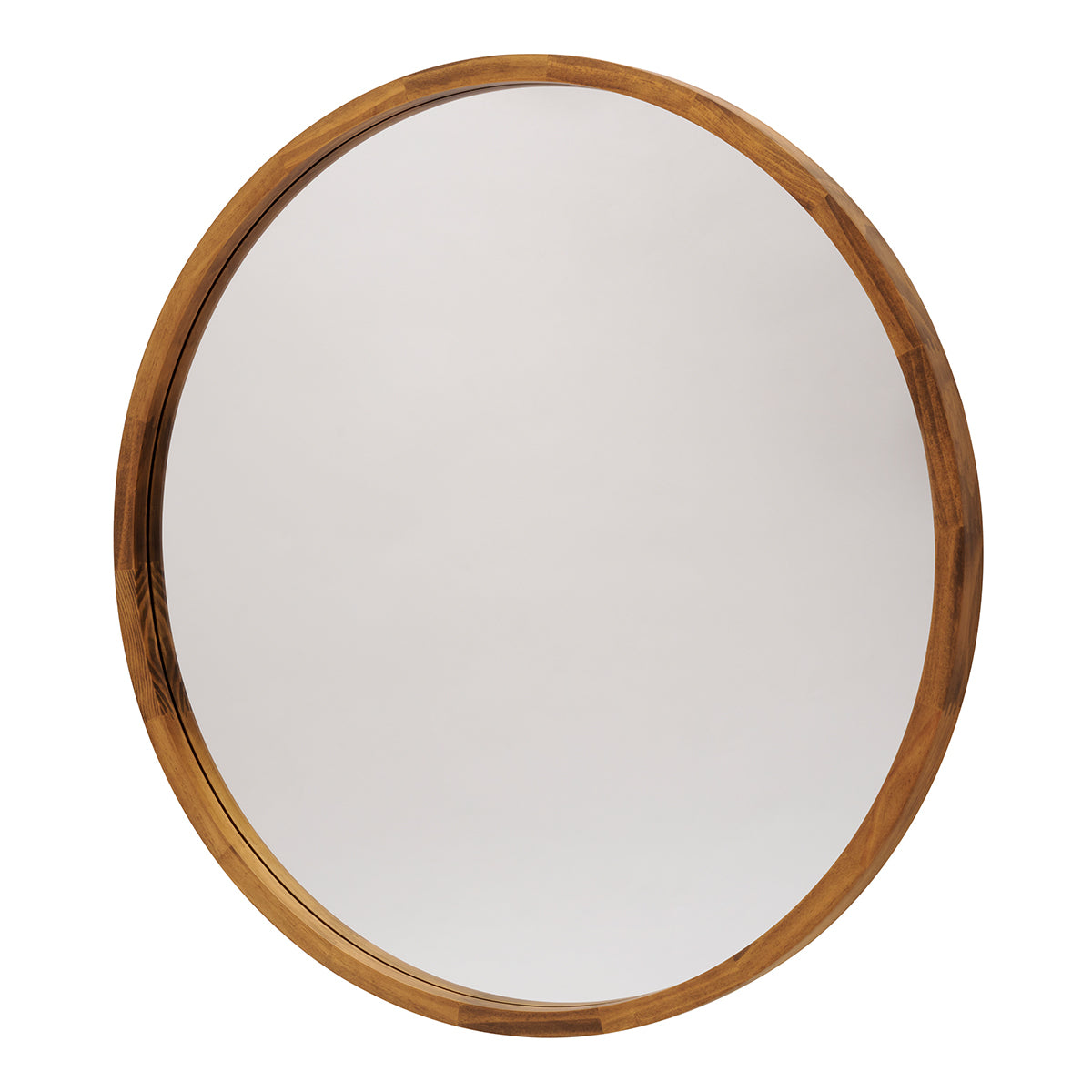 Enchanting Elegance Dark Solid Wood Round Mirror - 80cm