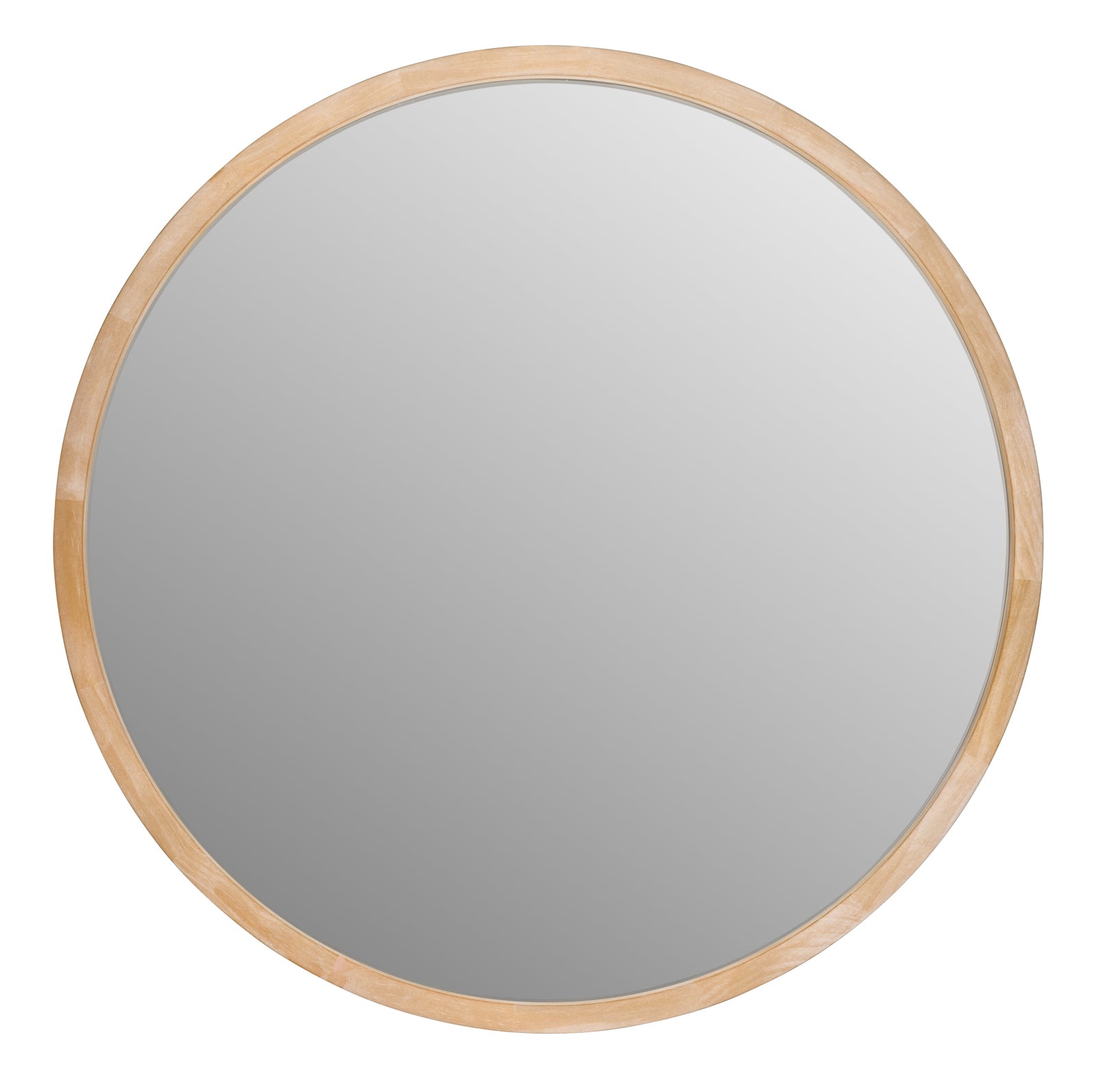 Enchanting Elegance Light Solid Wood Round Mirror - 120cm
