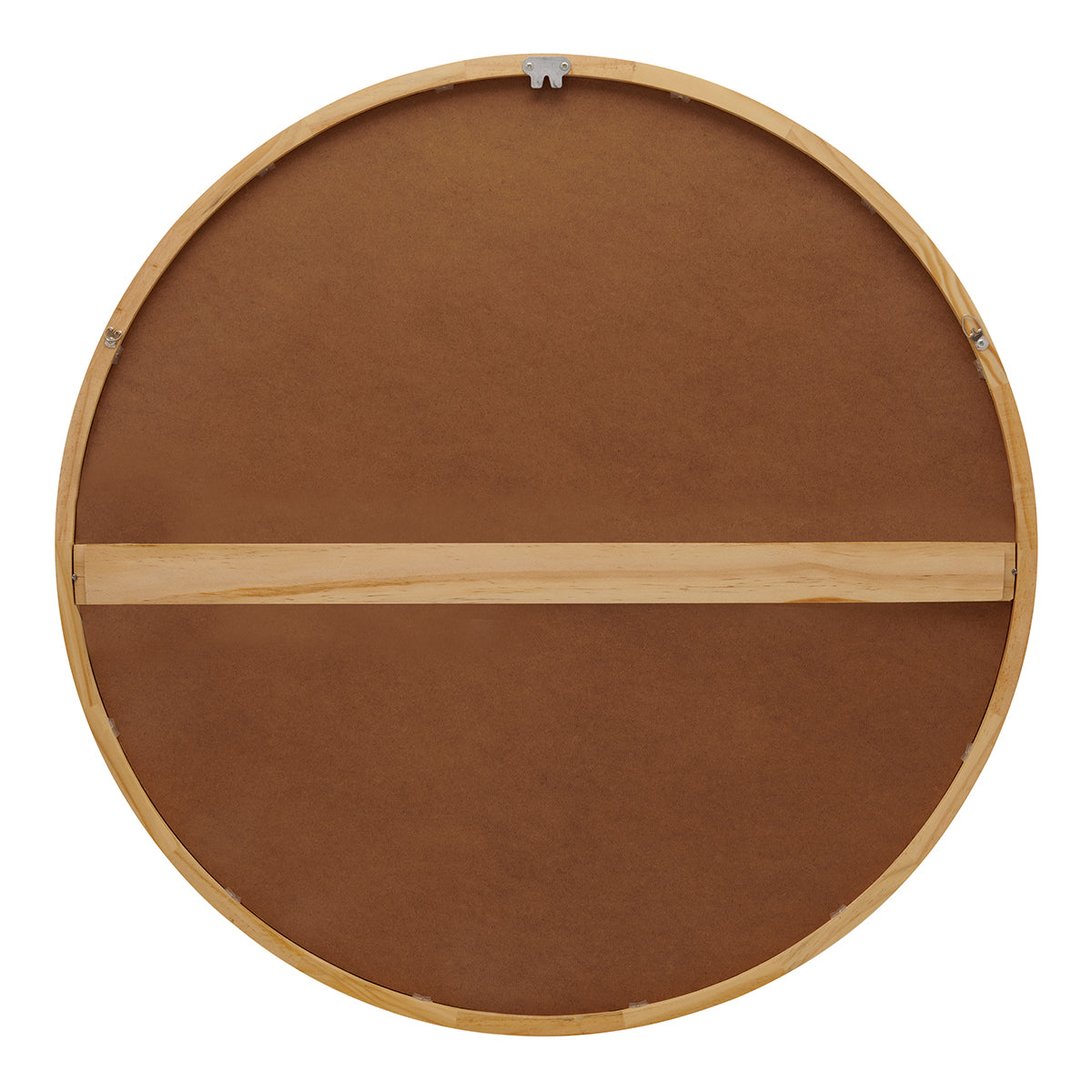 Enchanting Elegance Light Solid Wood Round Mirror - 80cm