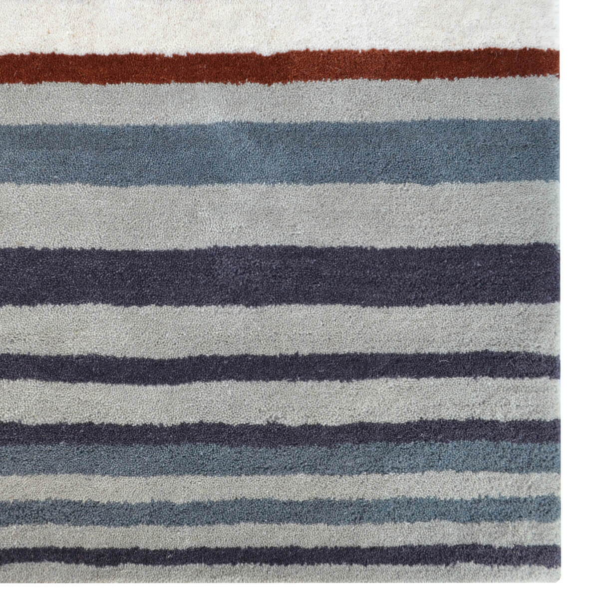 Enhanced Stripes Handmade Woollen Rug - Multicolor - (Available in 4 Sizes)