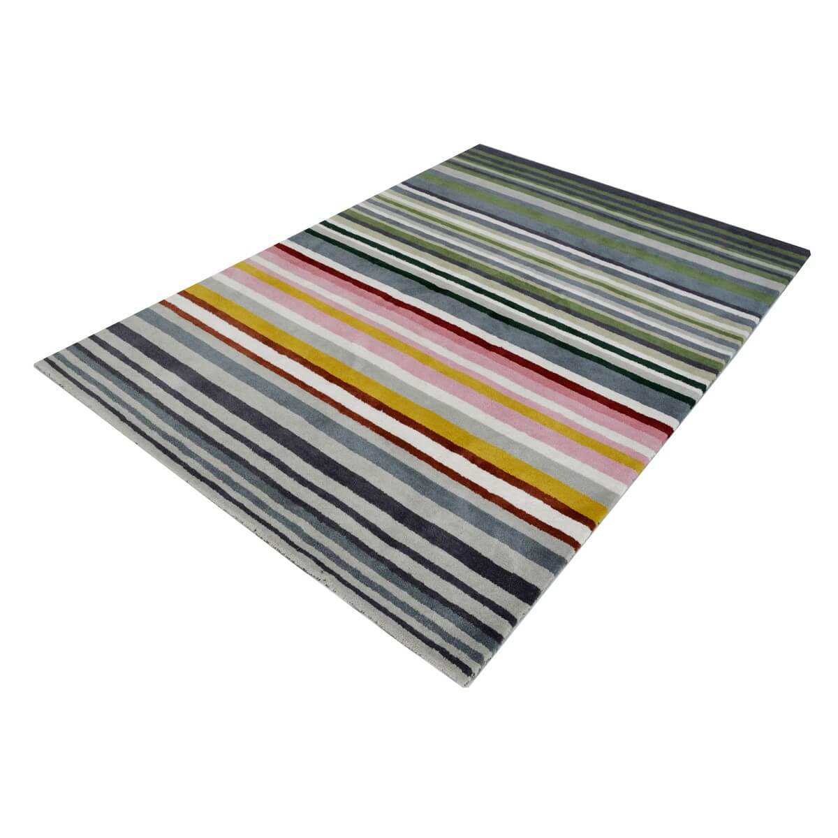 Enhanced Stripes Handmade Woollen Rug - Multicolor - (Available in 4 Sizes)