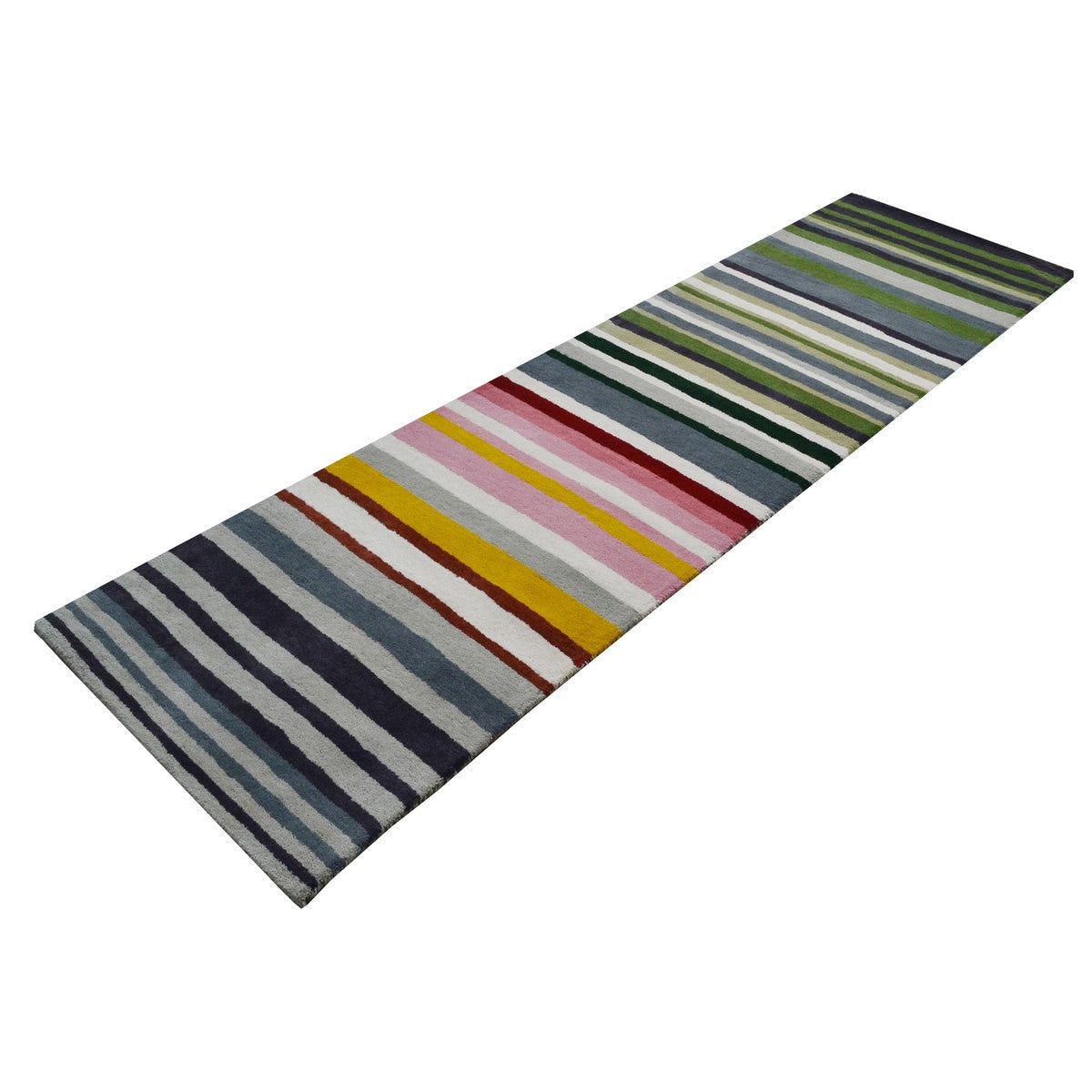 Enhanced Stripes Handmade Woollen Rug - Multicolor - Floor Runner