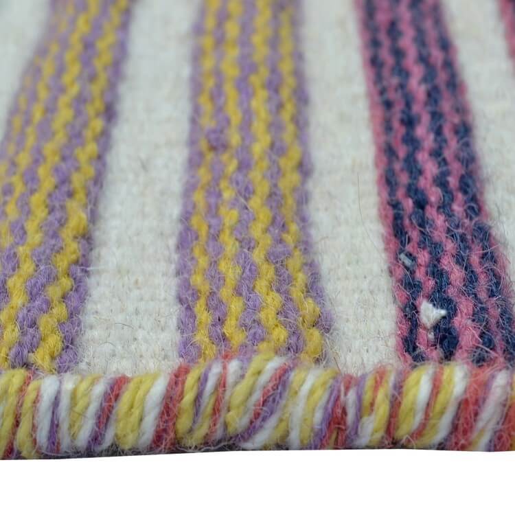 Enhanced Stripes Reversible Handmade Woolen Rug Multicolor