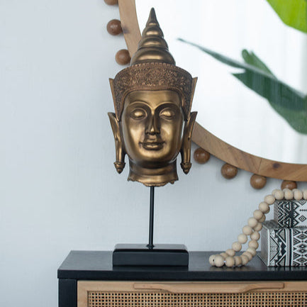 Enlightened Elegance Buddha Head Statue
