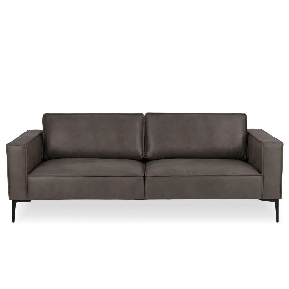 Enzo 3 Seat Sofa - Ash Grey Leather - 215cms