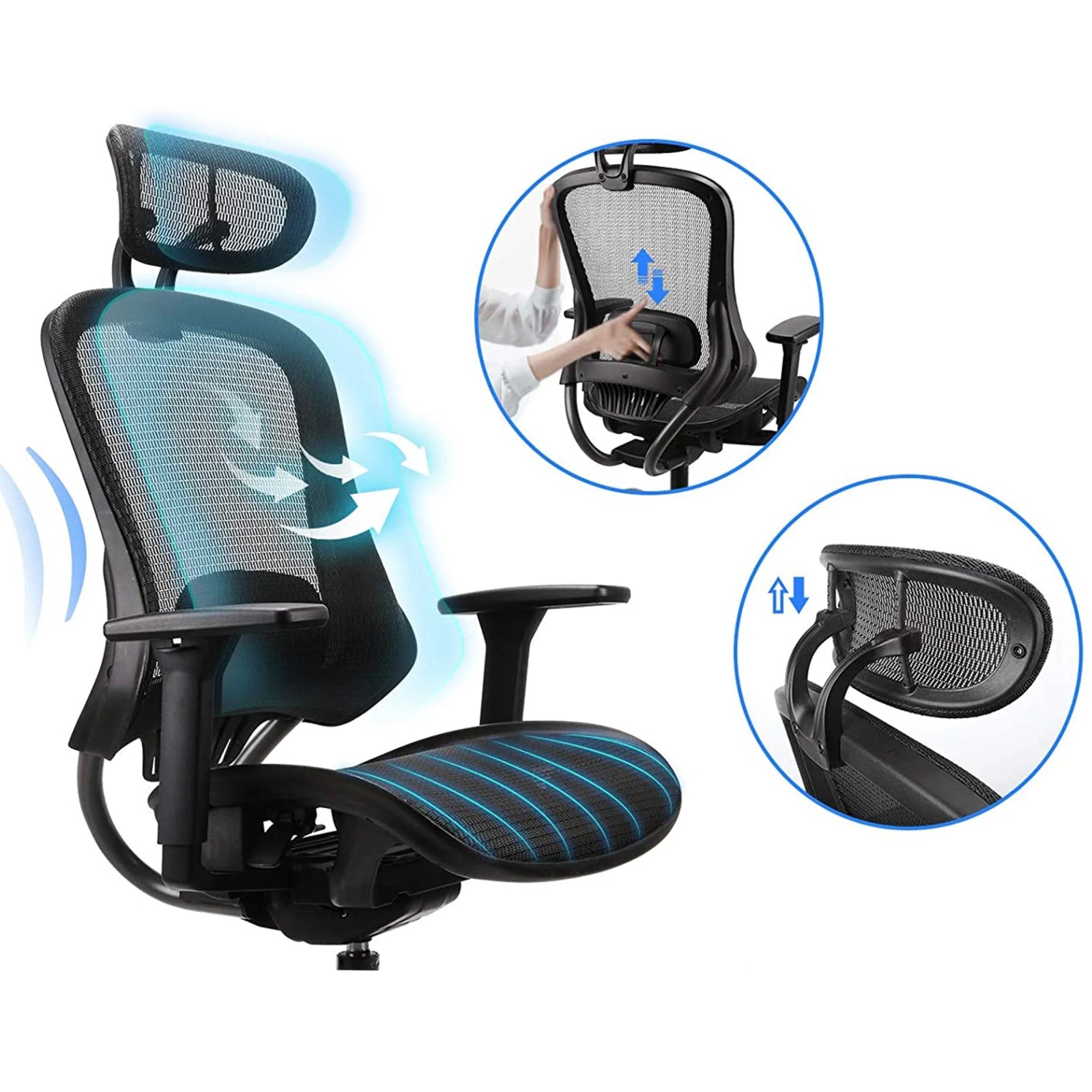 Ergonomic Executive Chair with Versatile 2D Armrests