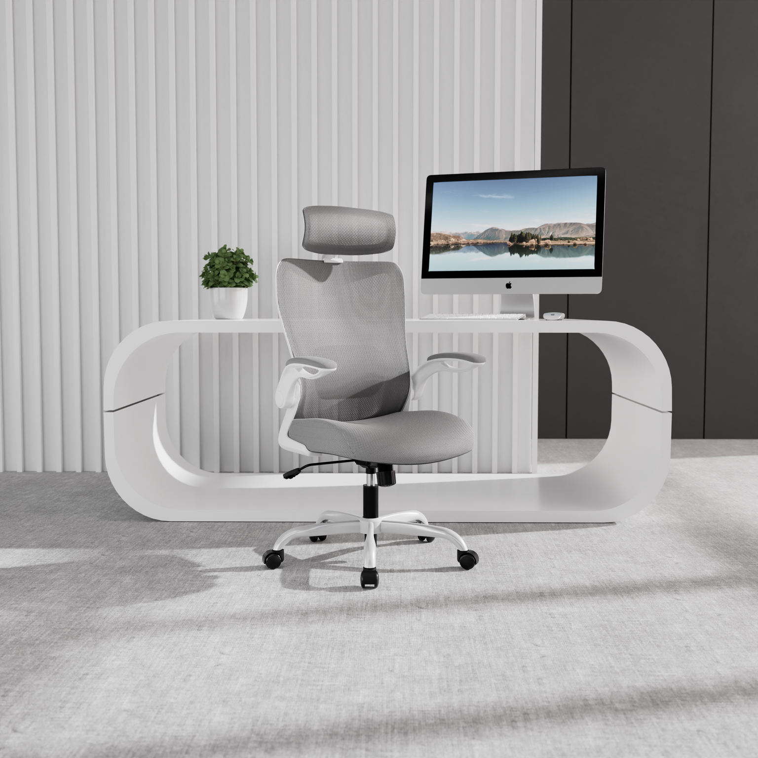 Ergonomic Task Chair with Flipped Armrests (Available in 2 Colors)
