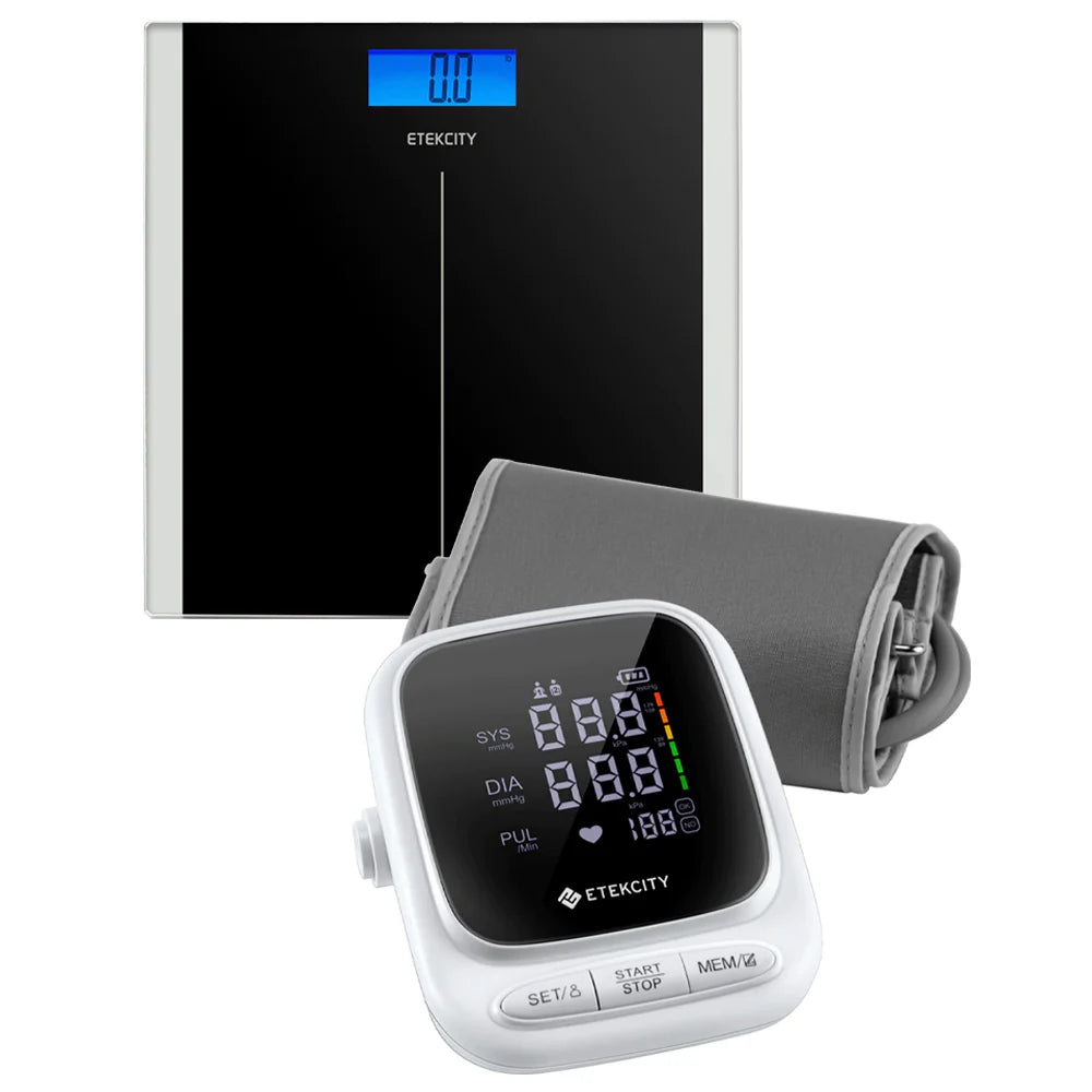 Etekcity Digital Body Weight Bathroom Scale + Blood Pressure Monitor - Black