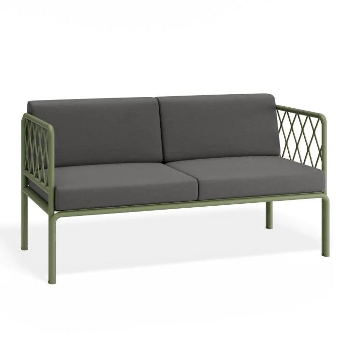 Eucalyptus Green 2- Seater Outdoor Chair with Cushion - Granite Grey