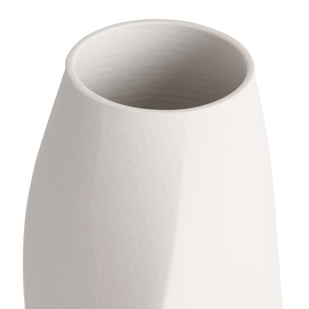 Evie Chic & Elegant White Ceramic Vase - 37cms