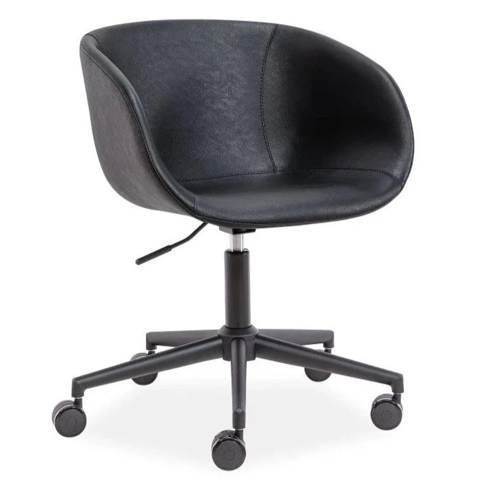 Executive Vintage Black Leather Seat Office Chair