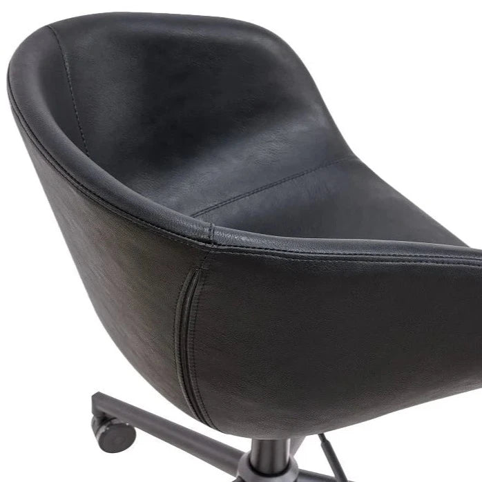 Executive Vintage Black Leather Seat Office Chair