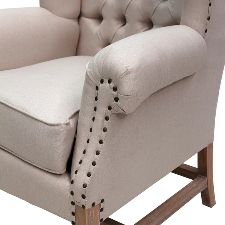 Exquisite Royal Wing Back Chair - Weathered Oak
