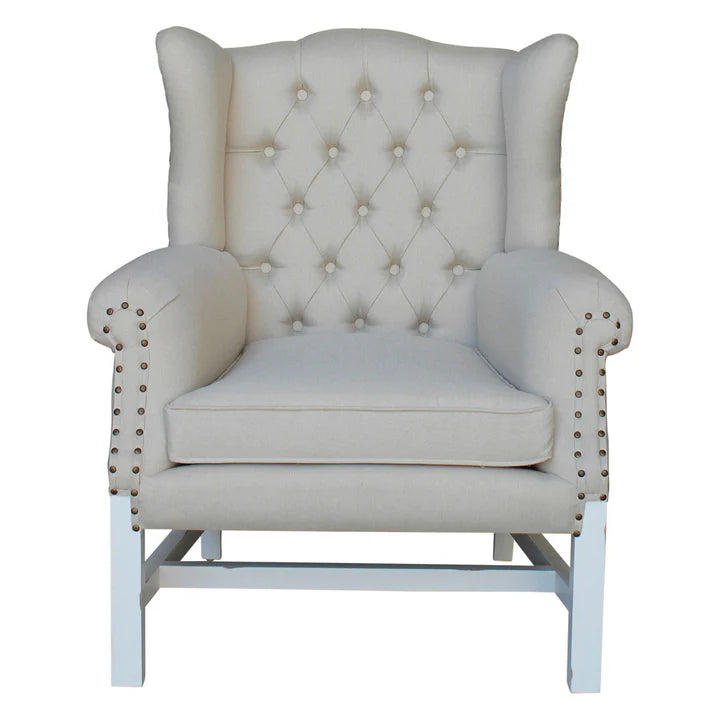 Exquisite Royal Wing Back Chair - White
