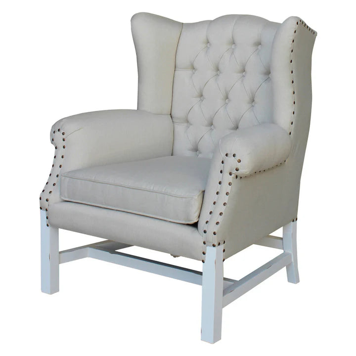 Exquisite Royal Wing Back Chair - White