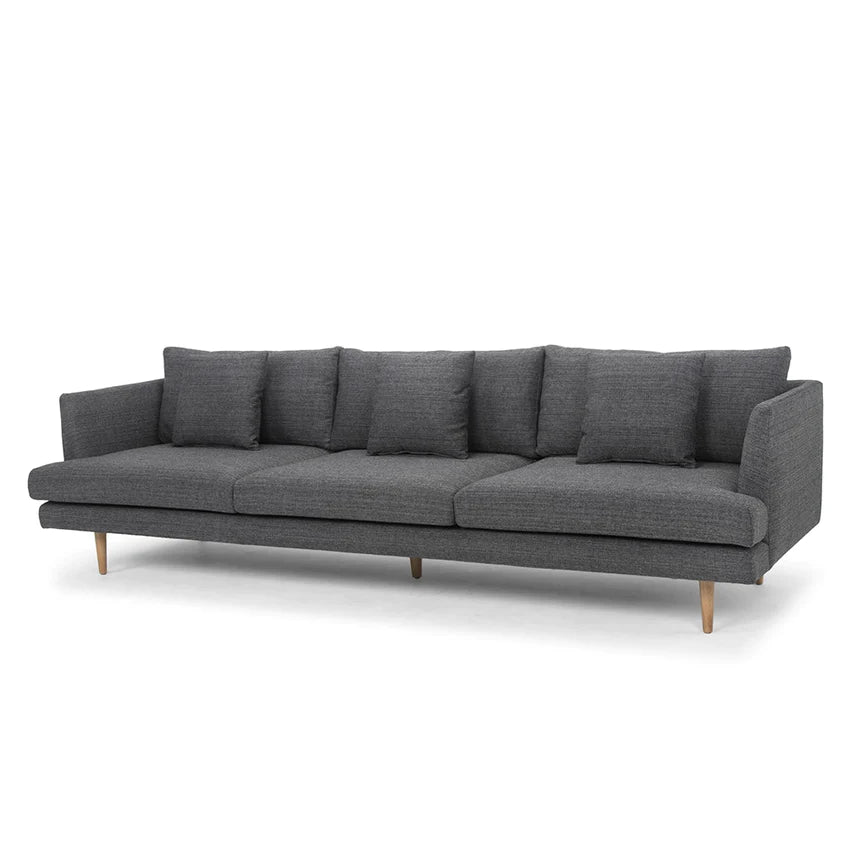Fabric Finesse 4-Seater Sofa with Cushion-Metal Grey