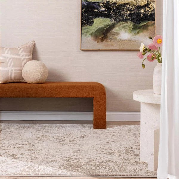 Felix Boucle Curl Natural Clay Bench Seat