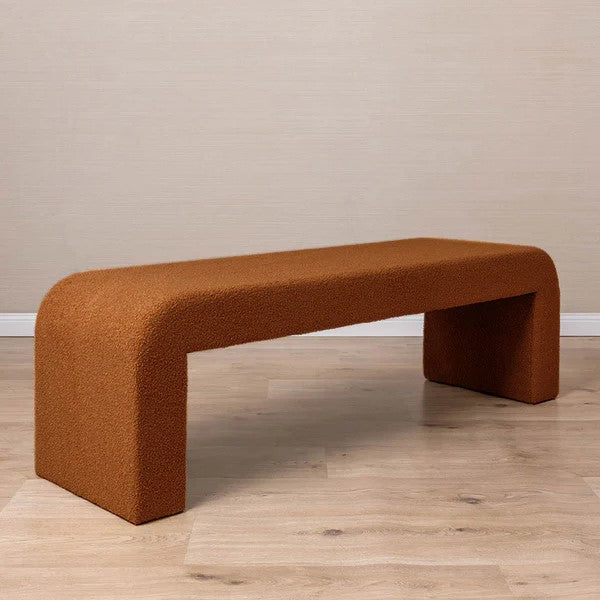 Felix Boucle Curl Natural Clay Bench Seat