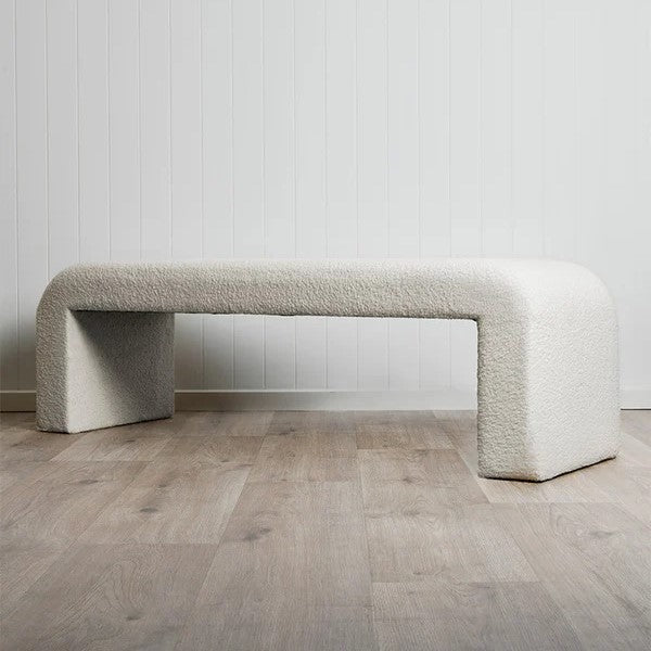 Felix Boucle Curl Off White Bench Seat