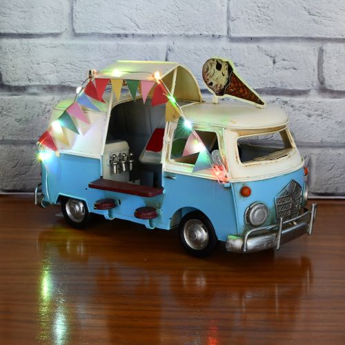 Festoon Lights Ice Cream Van Metal Ornament