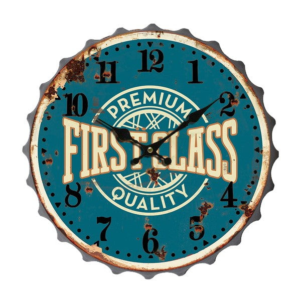 "First Class" Bottle Cap Wall Clock