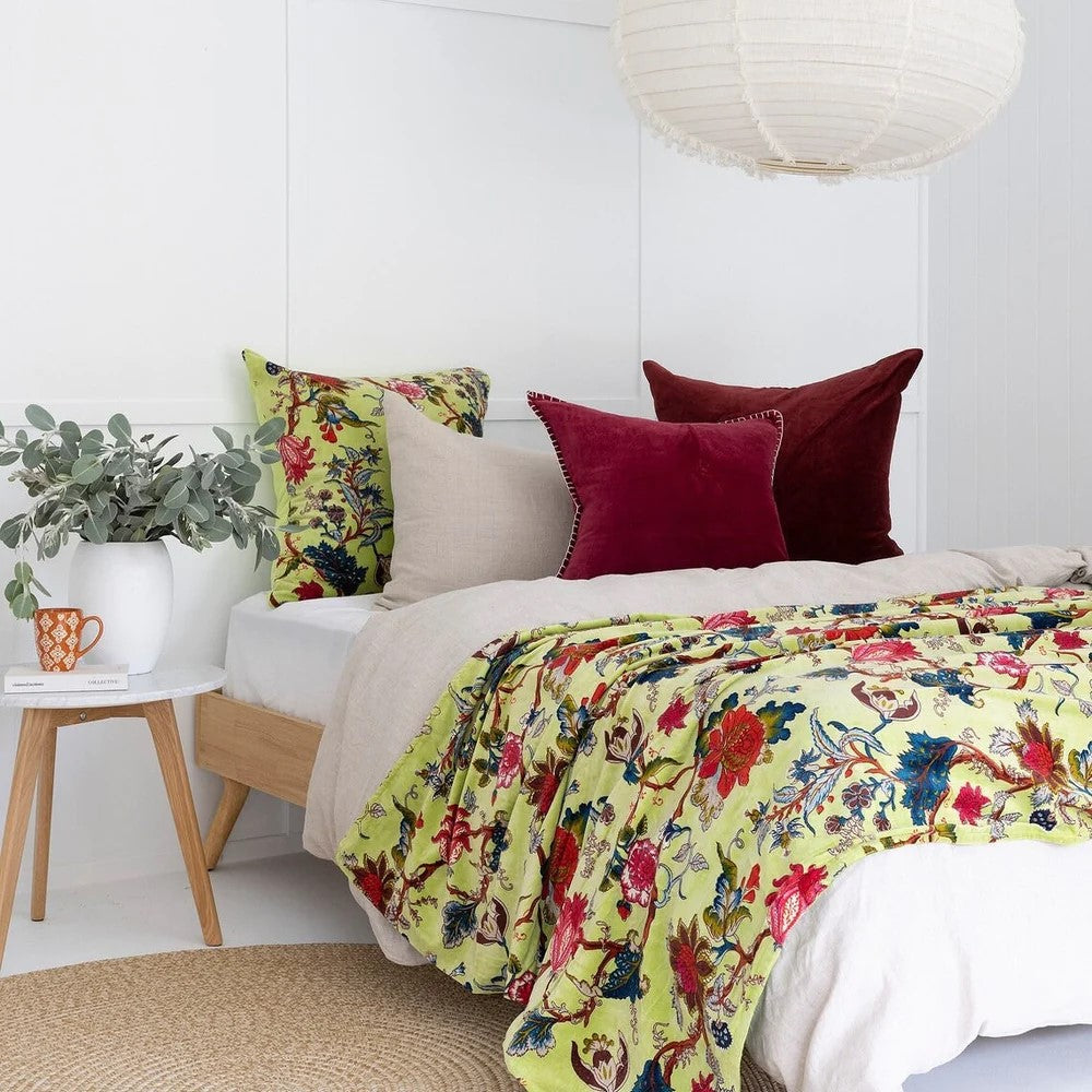 Floral Decorative Blanket Quilt - Green