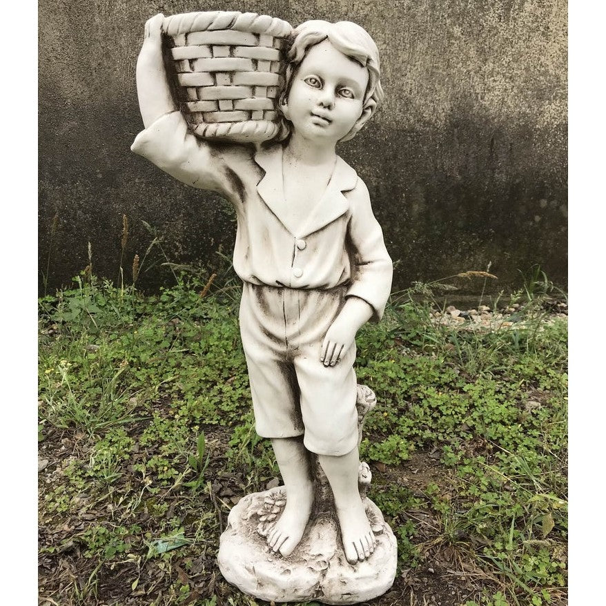 Floral Shepherd Planter Boy Garden Sculpture